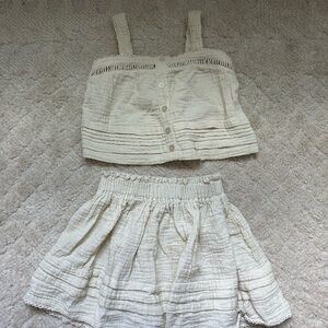 Rylee and Cru  Cotton Crop Top & Skirt Set- girls 4/5